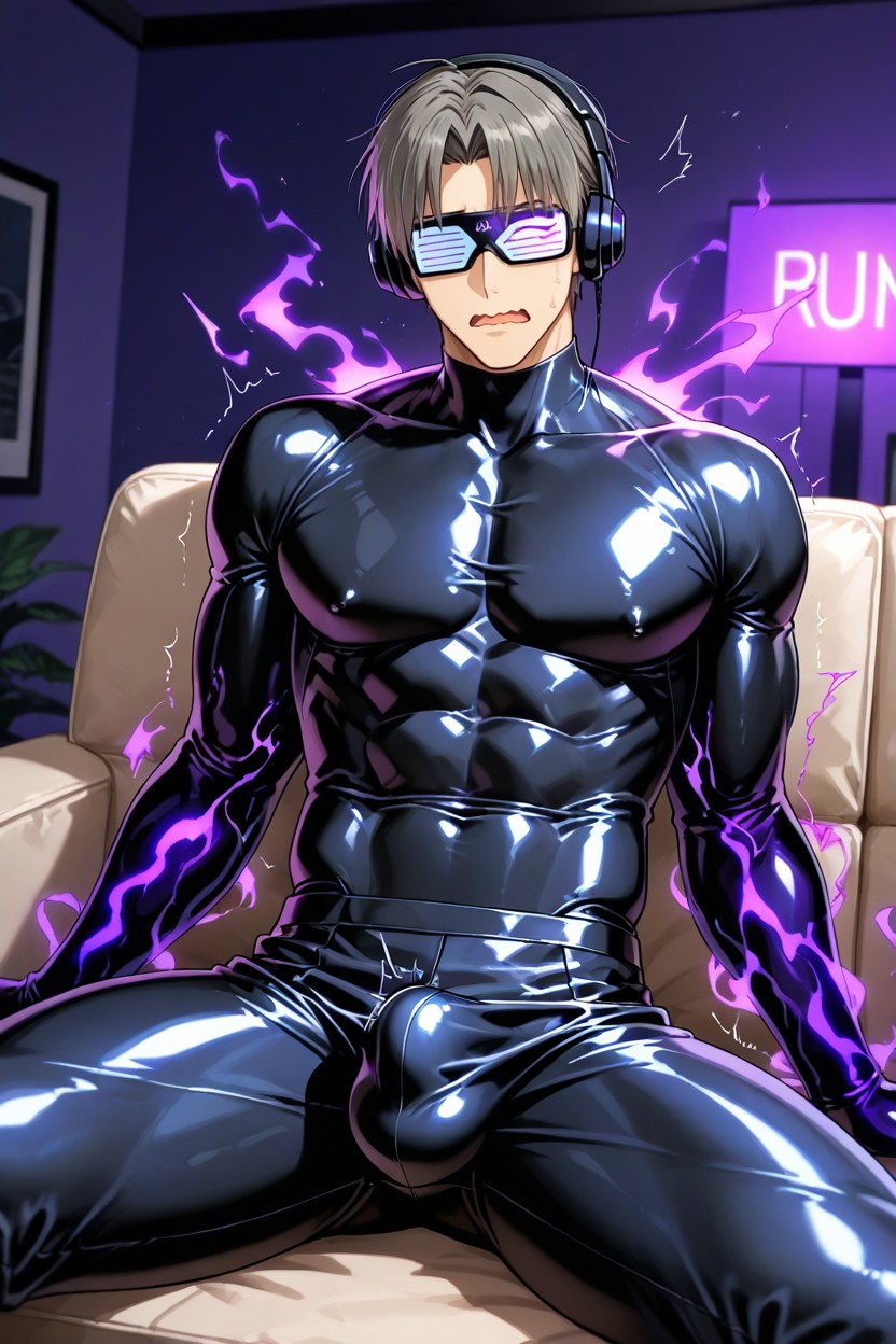 Hard Nipples, Tight-fitting Pants, Body-hugging Outfit ゲイAIポルノ