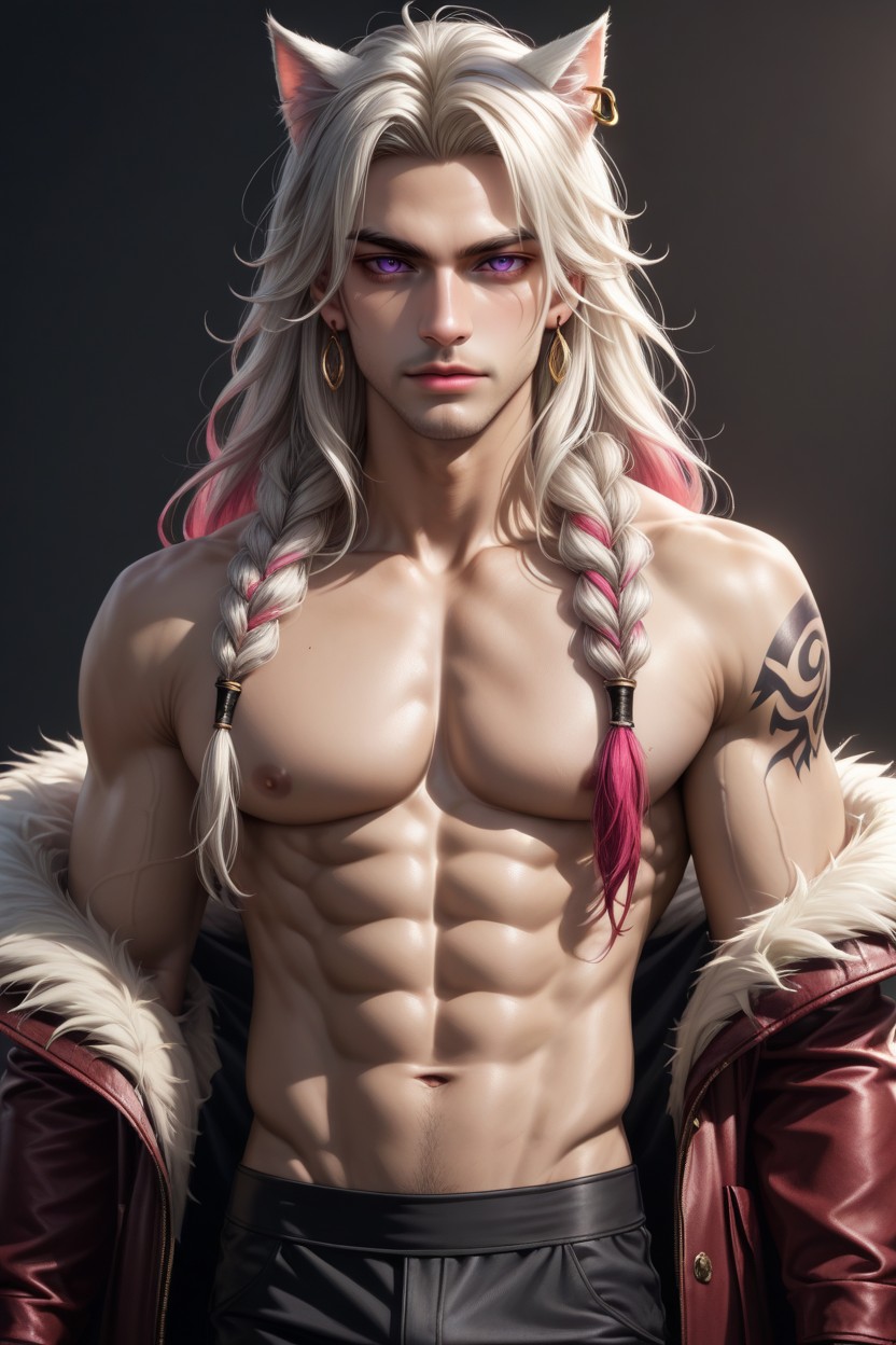 18+, Multi-colored Hair, Tattoo AI Gay Porn
