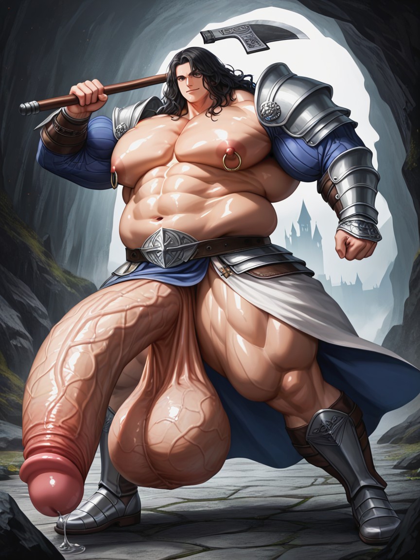 Fighting Pose, Thick Thighs, Nipple Rings AI同性戀黃片