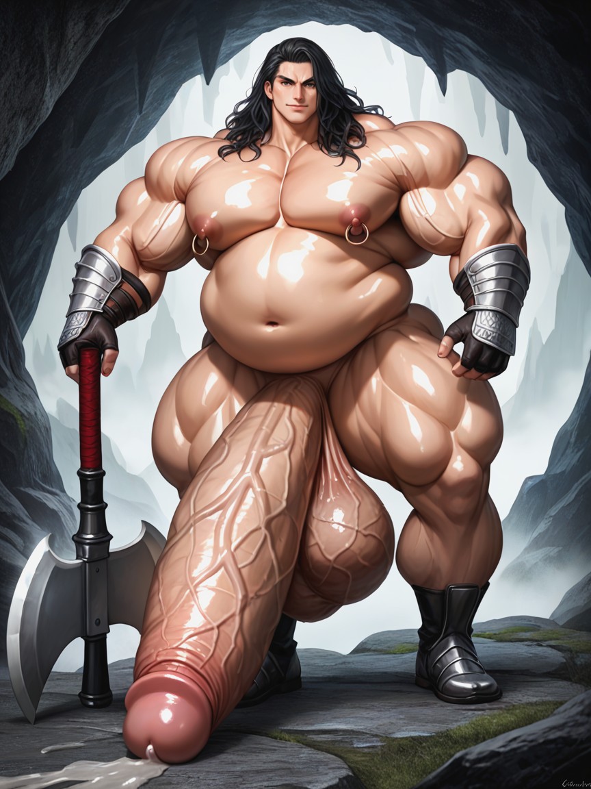 Battle Pose, Oversized Muscles, Wide Hips AI Gay Porn
