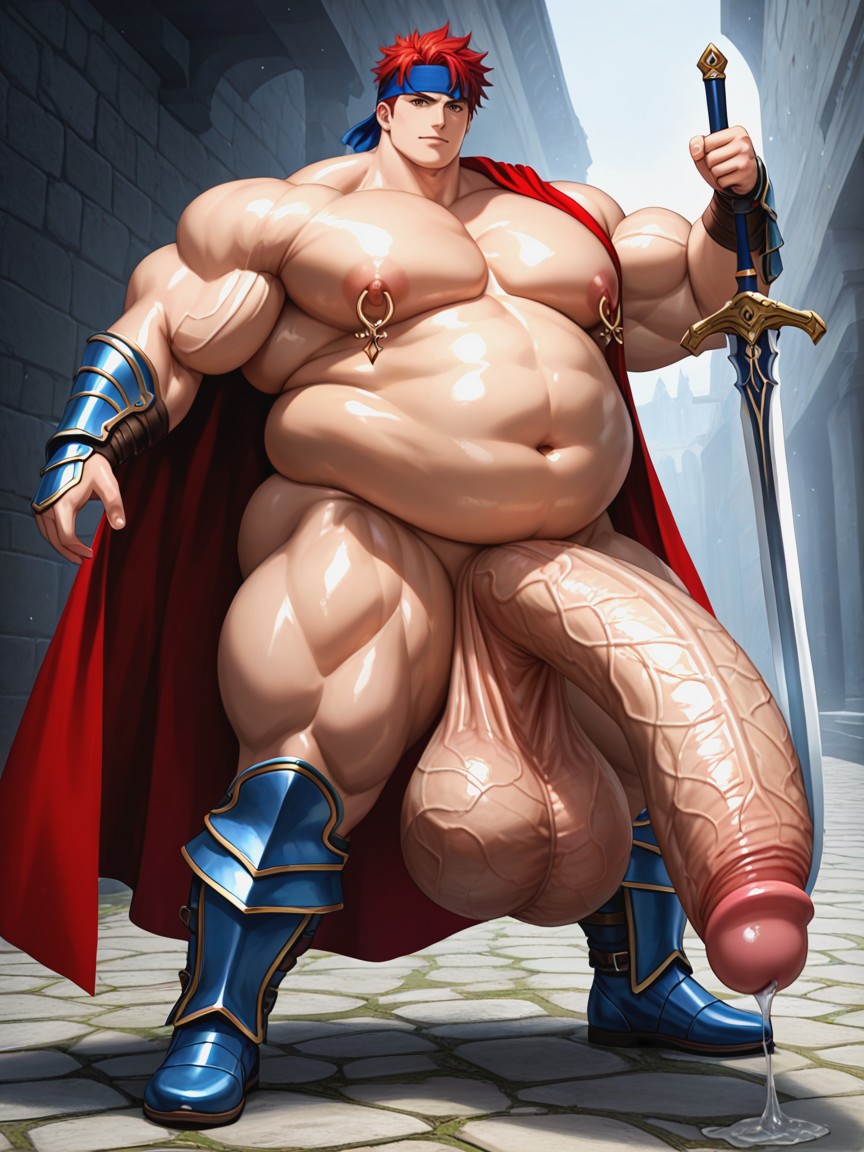 Hyper Huge Veiny Testicles, Red Hair, Wide Hips 게이 AI 야짤