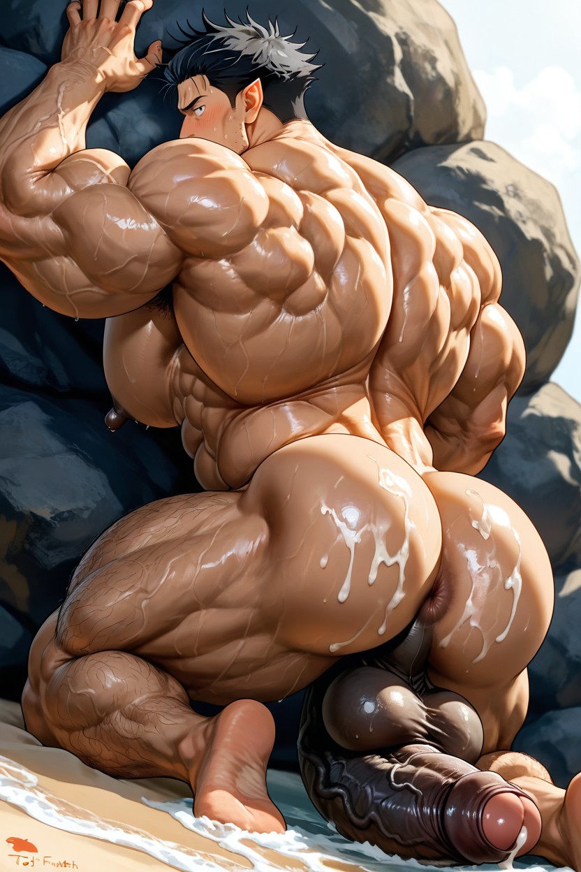 Tall Muscular Physique, Boulder Shoulders, Colossal Muscularity Pornografia gay com IA