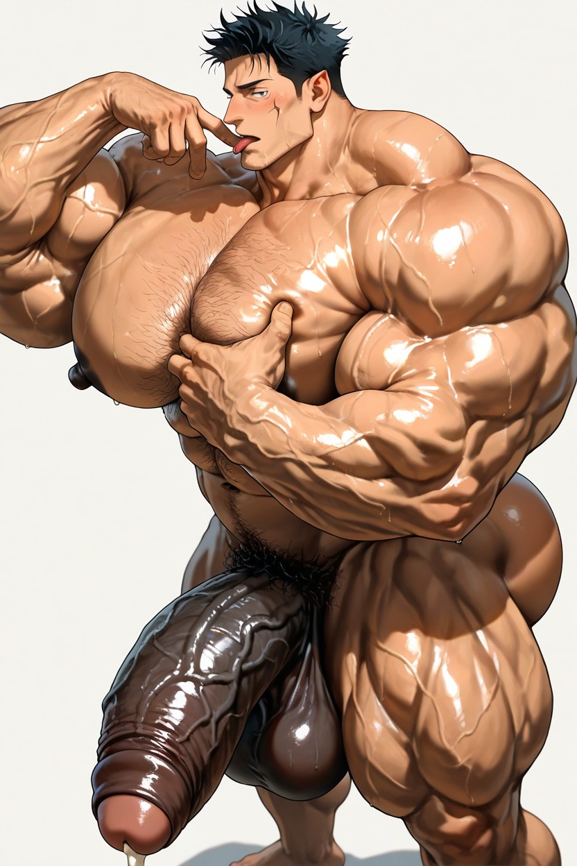 Powerful Thick Thighs, Chest Hair, Hyper Nipples Porno IA Gay