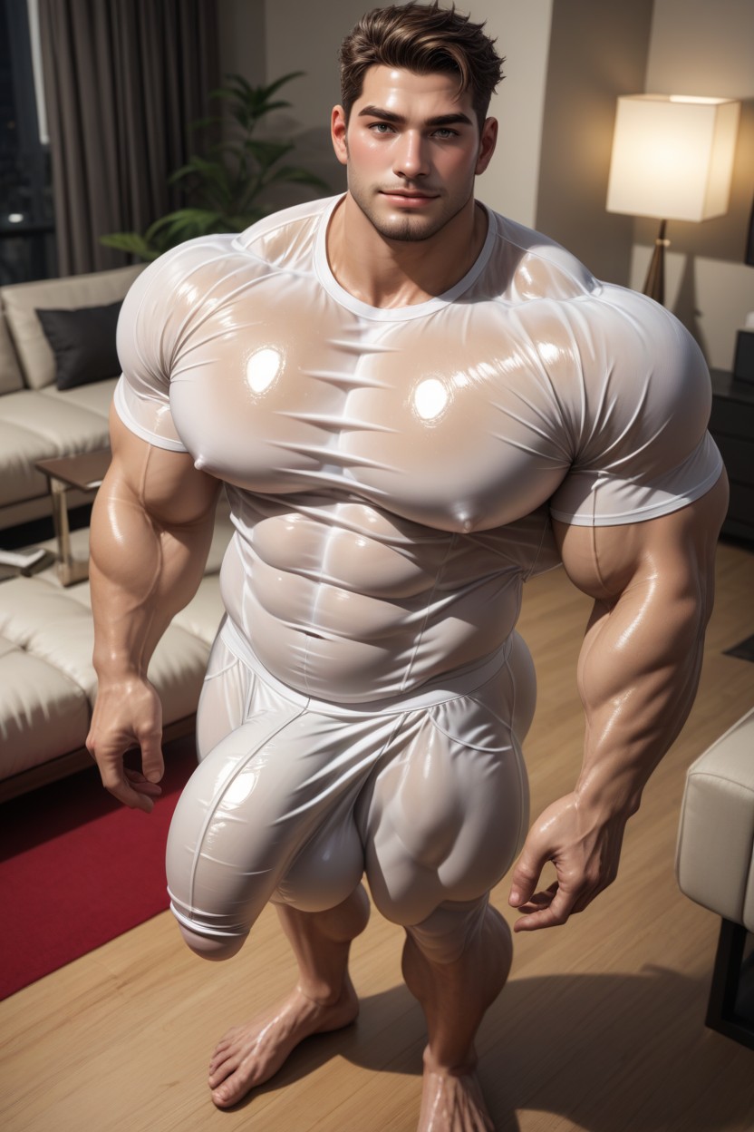 Oiled Skin, Heavy Pecs, Pale Skin AI同性恋黄片