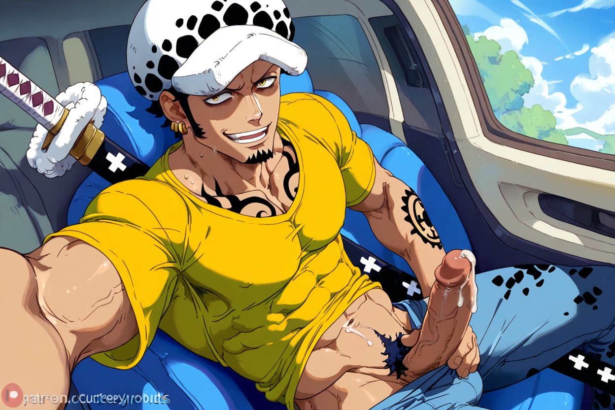 Pulled Down, Erected Penis, Alone ゲイAIポルノ