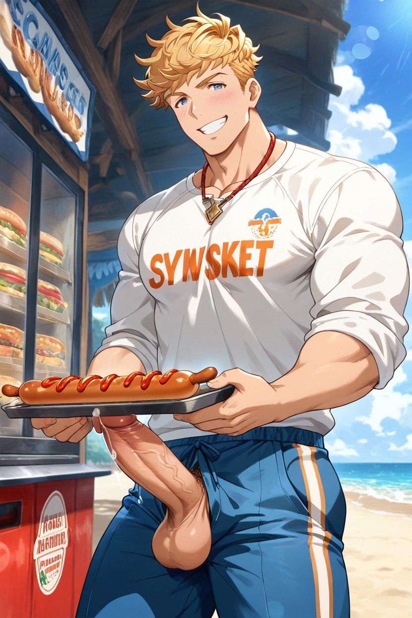 Vane From Granblue Fantasy, Cock Exposed, Detailed Anime Oil Painting ゲイAIポルノ