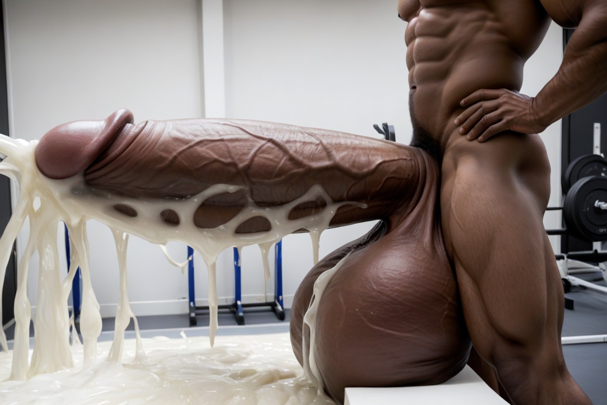 Side View, Massive Oversized Hyper Cock, Hyper Excessive Cum Stream ゲイAIポルノ