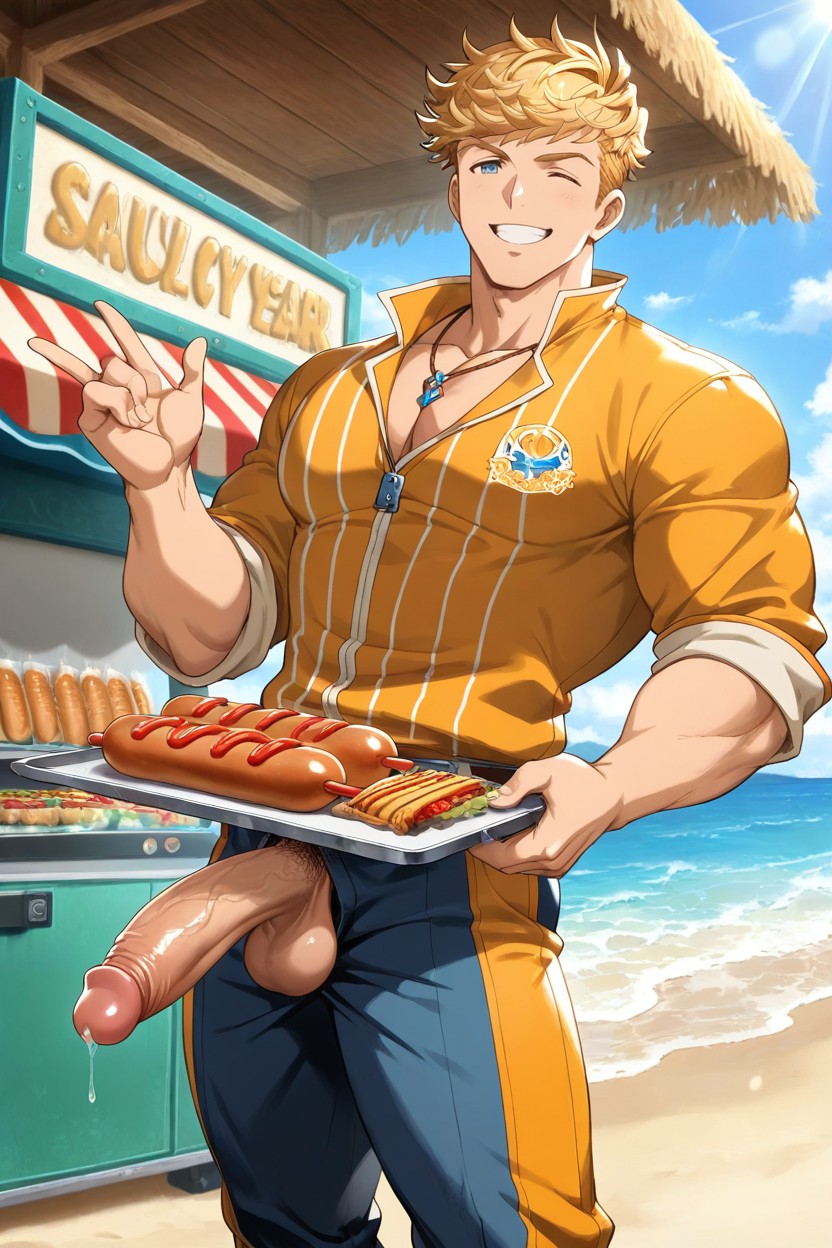 Hawker, ビーチ, Precum ゲイAIポルノ
