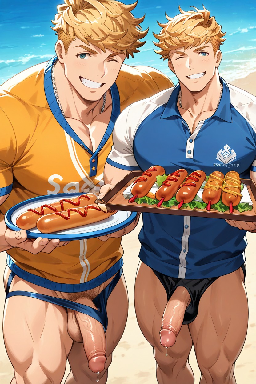 Precum, The Sausage Sandwich Guy, Sharp Focus Pornografia gay com IA
