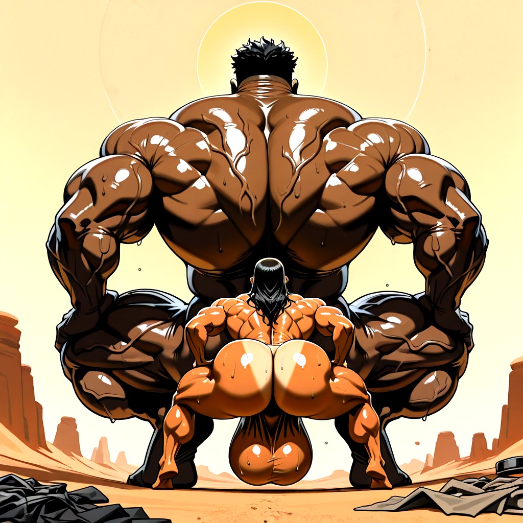 Muscular Ass, Huge Muscles, Hands On Knees ゲイAIポルノ