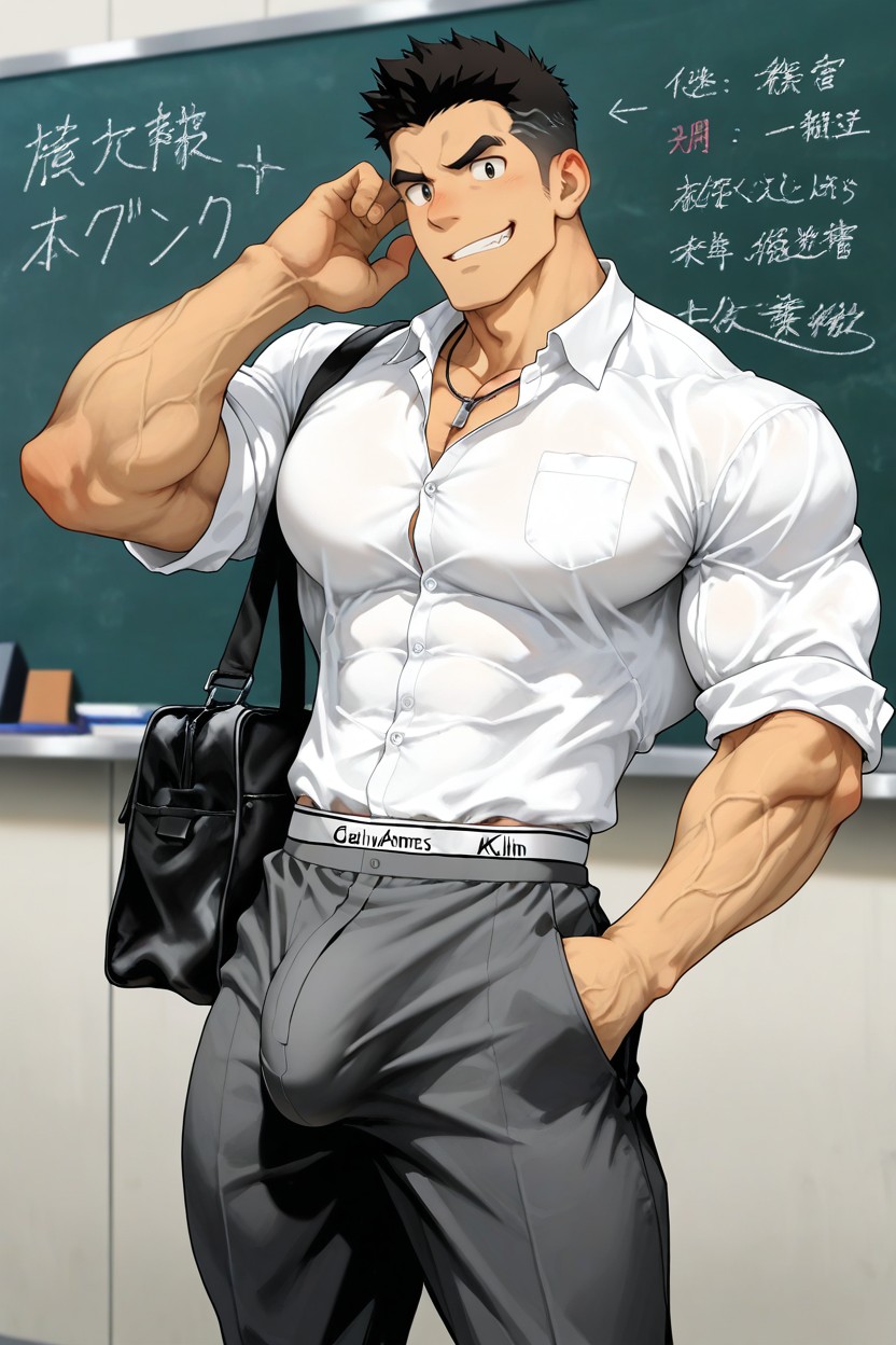 Smallcircumference Waist, Circumscribed Waist, Veiny Muscles AI Gay Porn