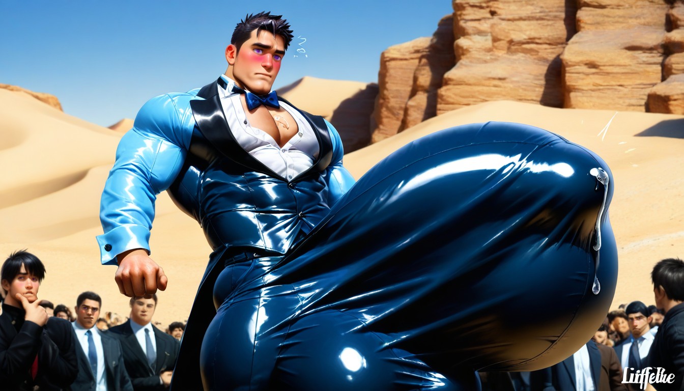Erect Bulge, 砂漠, Photorealism ゲイAIポルノ