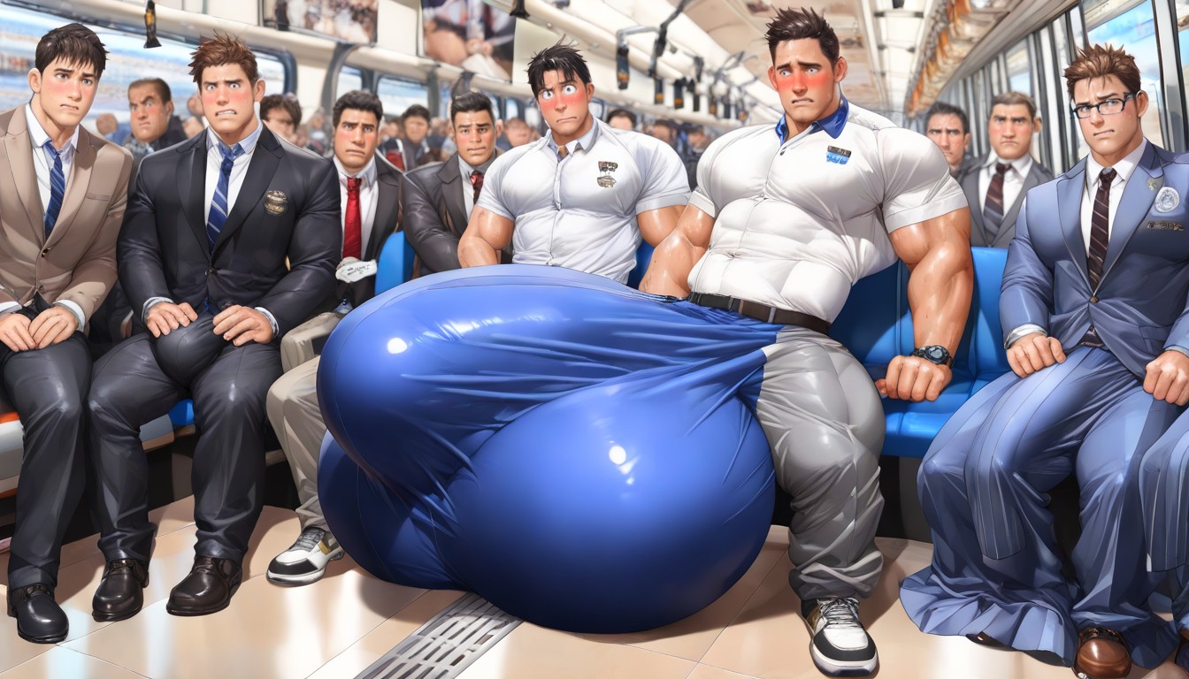 Boner, All Blushing And Sweating, Extremely Erect Bulge Pornografia gay com IA