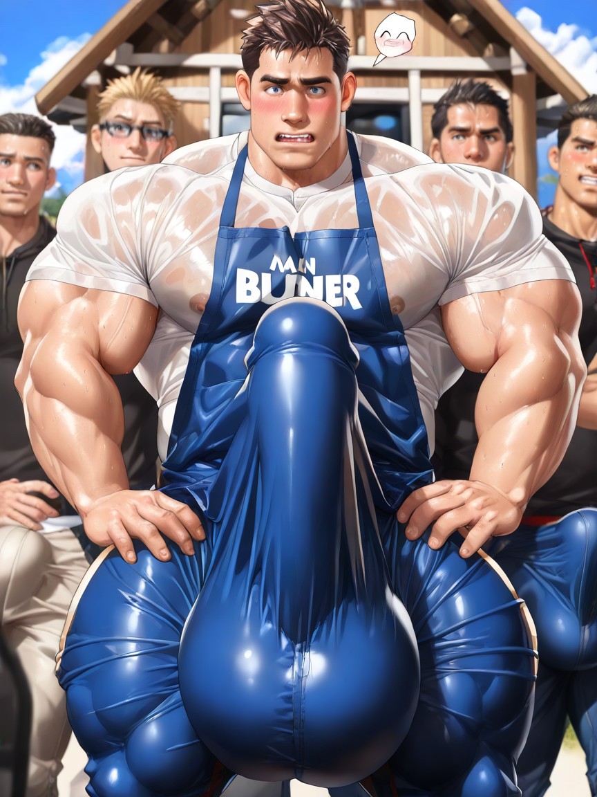 Handsome, Nearby Men Staring, Thick Thighs AI Gay Porn