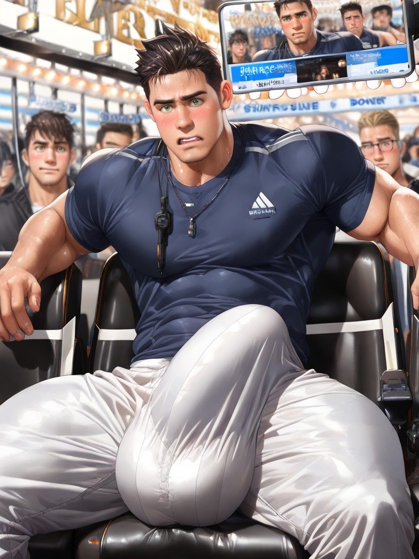 小臀, Gigantic Impossibly Oversized Hyper Bulge Is Fully Erect Upright, Awkward Expression AI同性戀黃片
