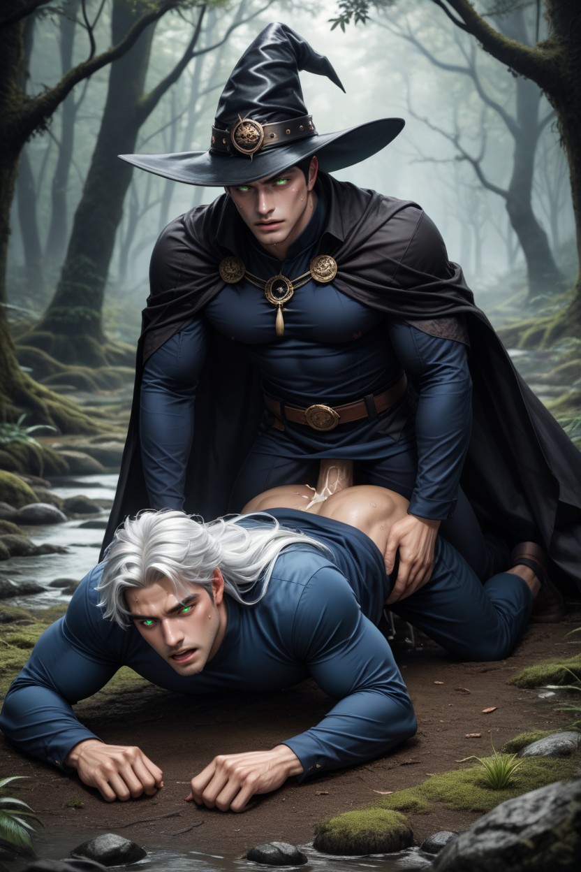 White Hair, Green Eyes Break Handsome Male Wizard In His S With Long White Hair And Intense Glowing Eyes, Hairless AI同性戀黃片