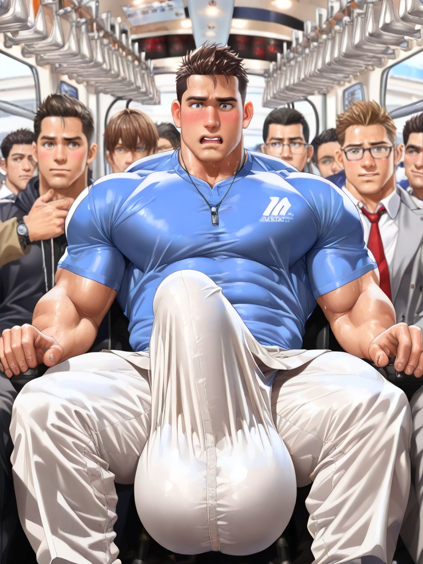 Upright Big Boner Bulge, Blushing, Gigantic Impossibly Oversized Hyper Bulge Is Fully Erect Upright AI同性戀黃片
