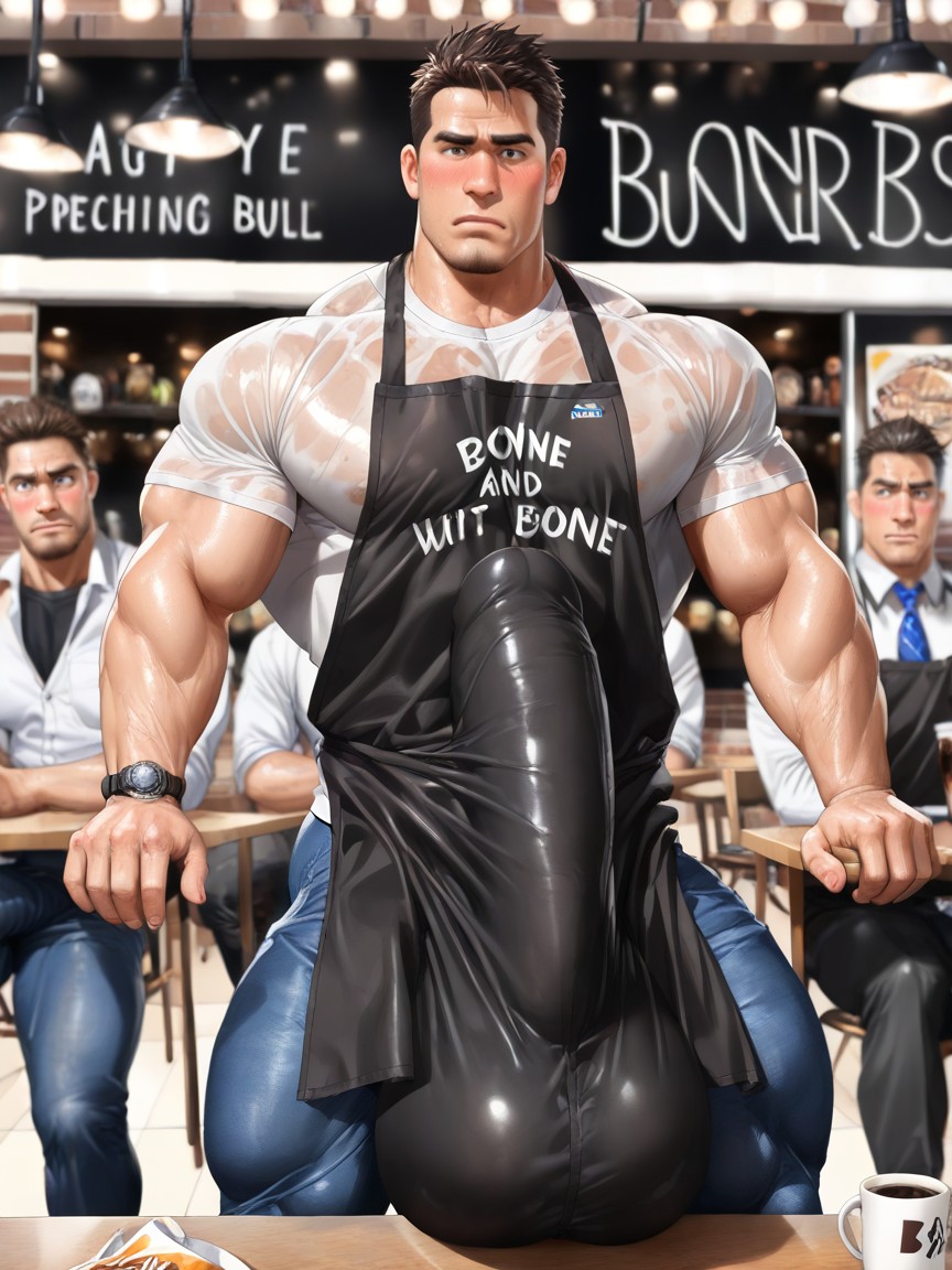 Awkward Expression, Visible Erection, Man Has Extremely Visible Erection ИИ гей порно