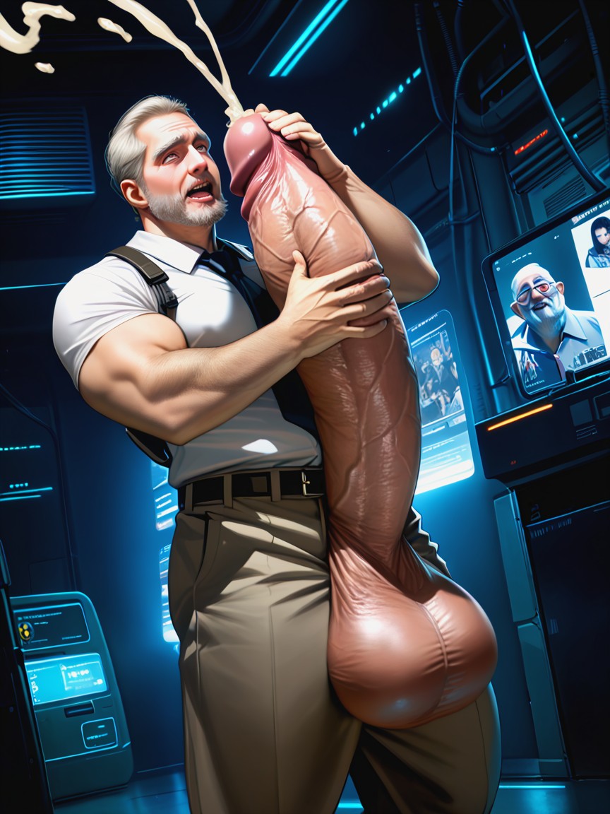 Gay, Cock Much Bigger Than Body, Detailed AI同性戀黃片