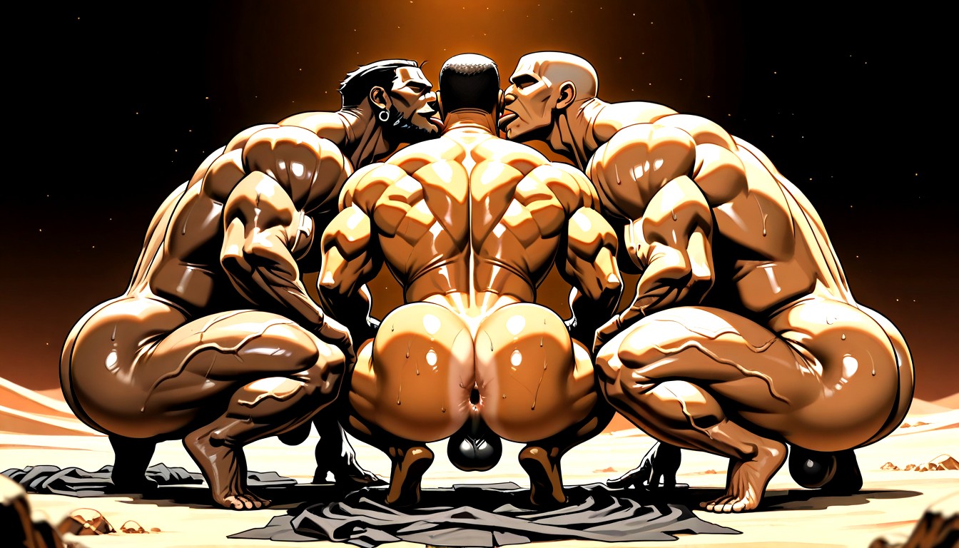 Hyper Balls, Tattoos, Detailed Muscles ゲイAIポルノ