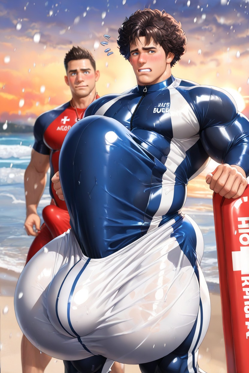 Neve, Gigantic Impossibly Oversized Hyper Bulge Is Fully Erect Upright, Awkward Pornografia gay com IA