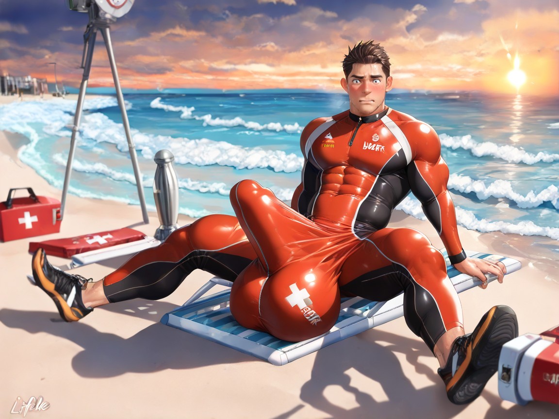 Boner, All Blushing And Sweating, Sea AI Gay Porn