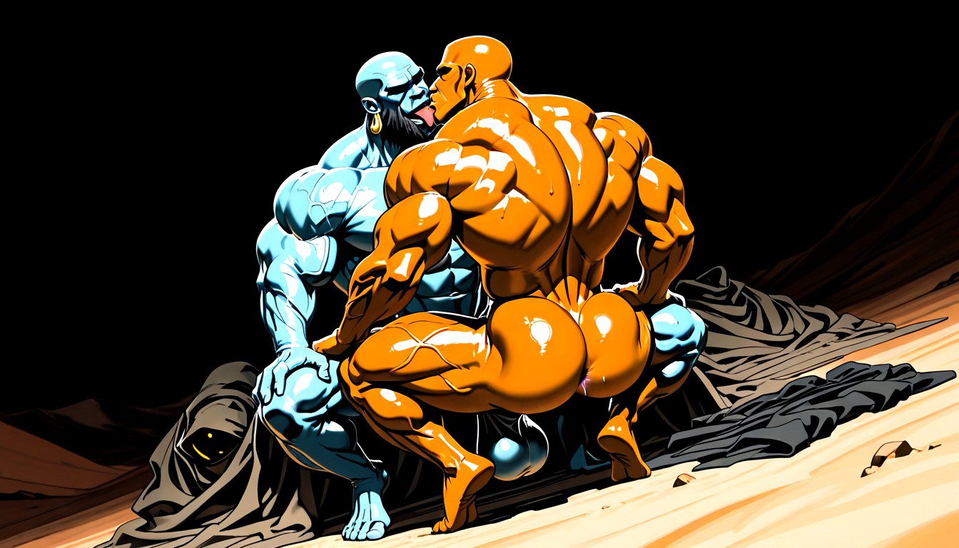 Naked, Detailed Realistic Image, Huge Balls ゲイAIポルノ