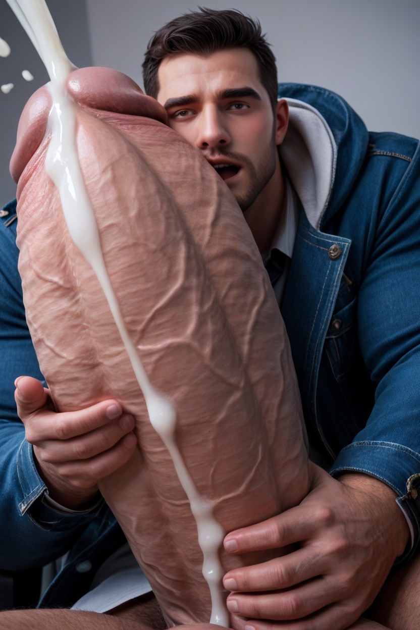 Cock Focus, Realistic, Cock Many Times Taller Than Him AI同性戀黃片