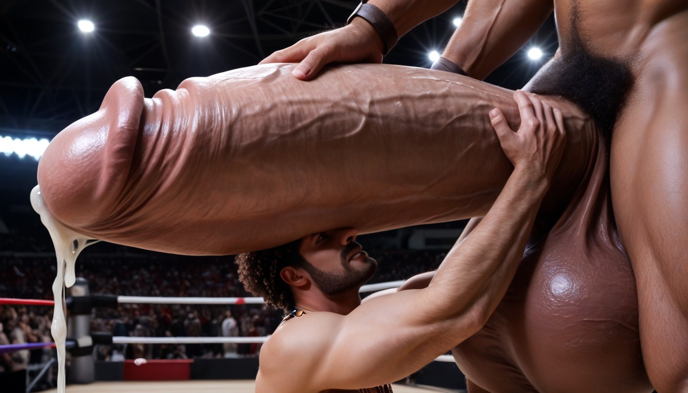 Cock Many Times Taller Than Him, Facecum, Afro Pornografia gay com IA