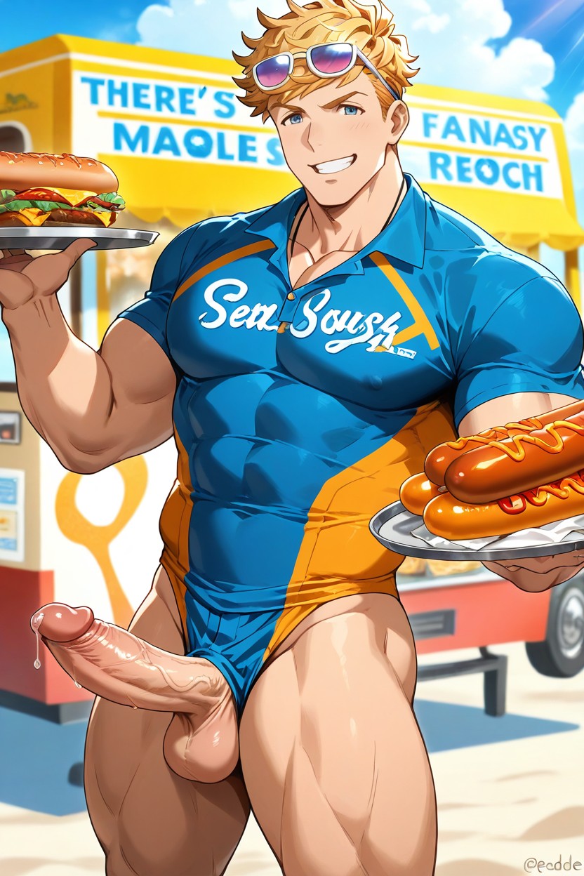 Vane From Granblue Fantasy, Wearing Food Truck Apparel, 正常 AI同性恋黄片