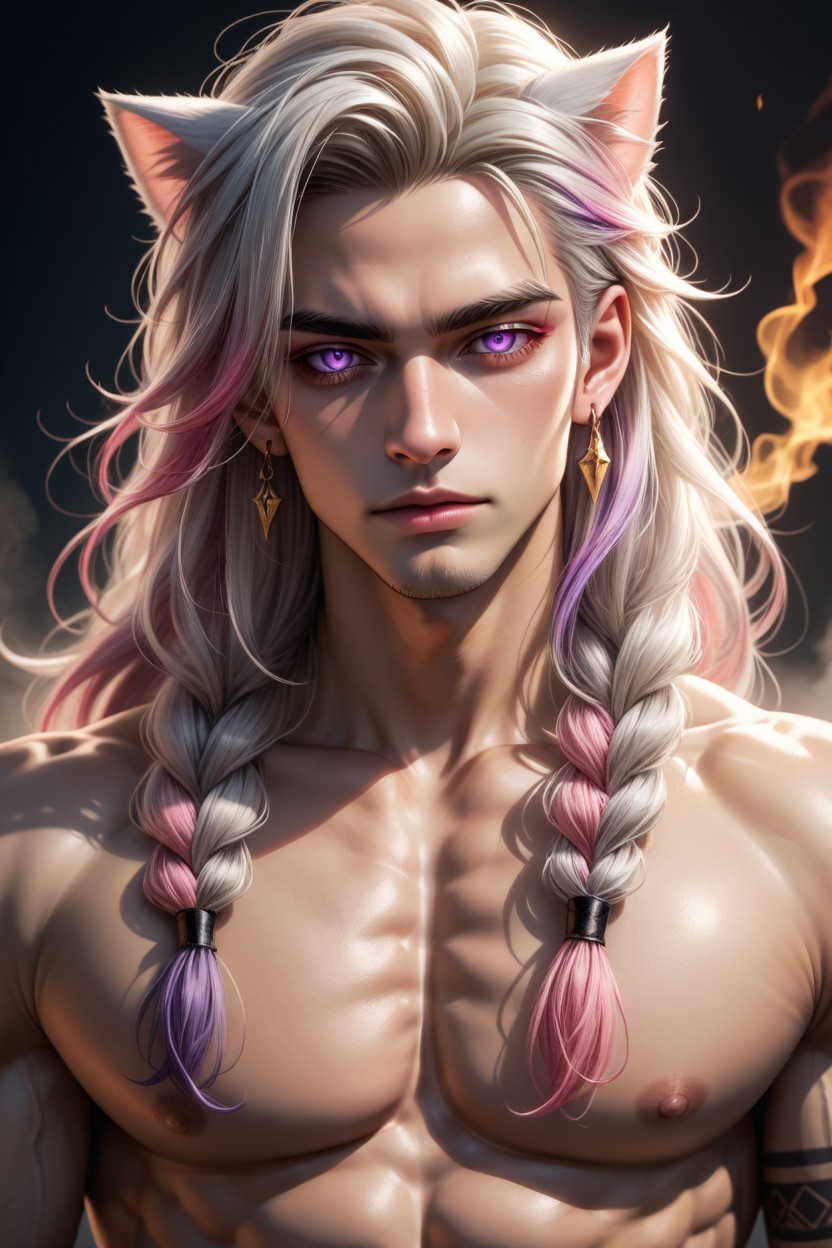 Beautiful Face, Earrings, Muscular AI同性恋黄片