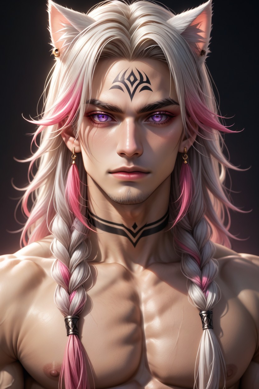 Smooth Skin, Long Hair, フィット ゲイAIポルノ