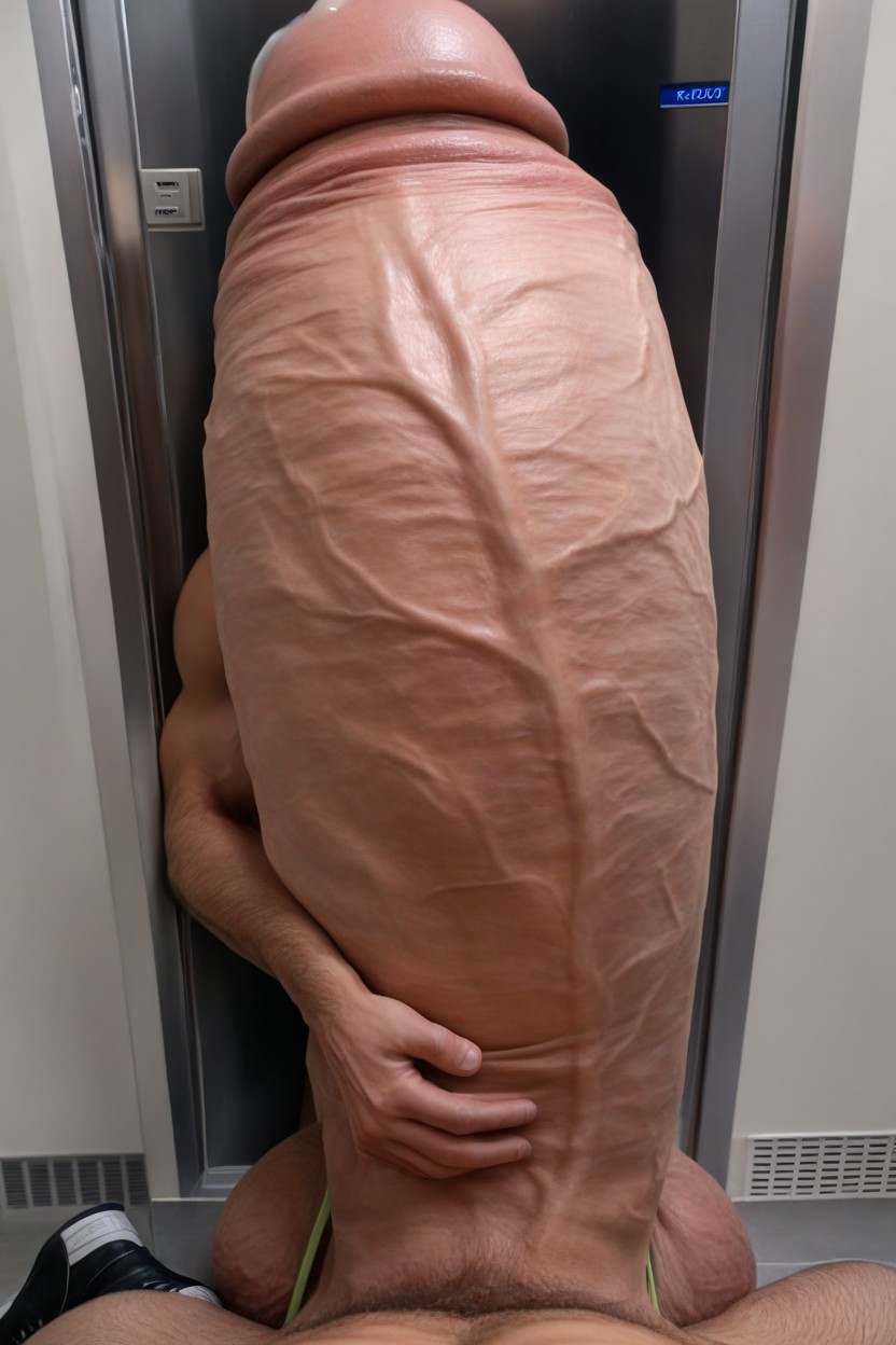 Detailed, Cock Many Times Taller Than Him, Рыбий Глаз Камера ИИ гей порно