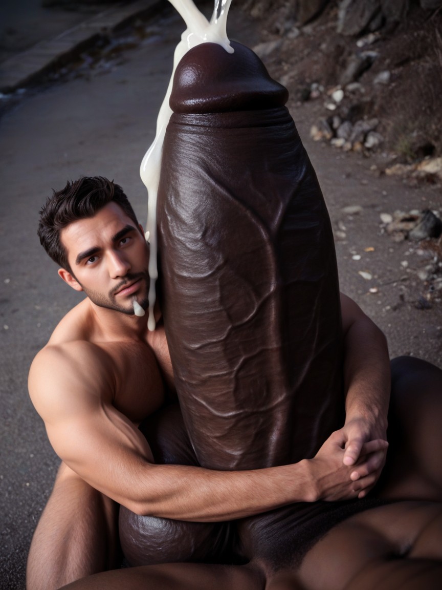 Naked, Full Body Visible, Cock Much Bigger Than Body ゲイAIポルノ