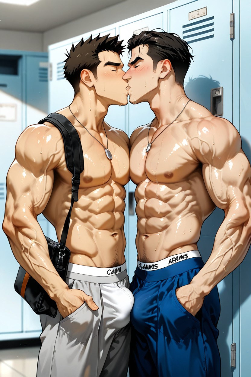 2 People, Hand-sized Waist, 18+ AI Gay Porn