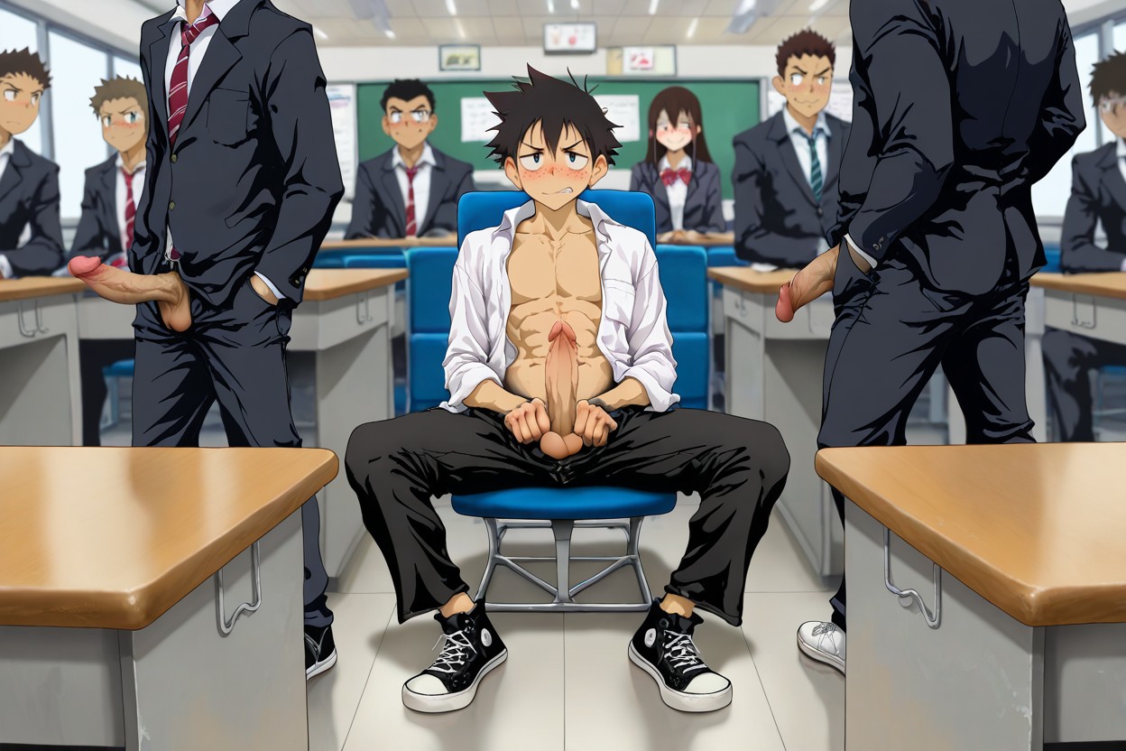 Pale Skin, Standing, 周りの多くの人々 ゲイAIポルノ