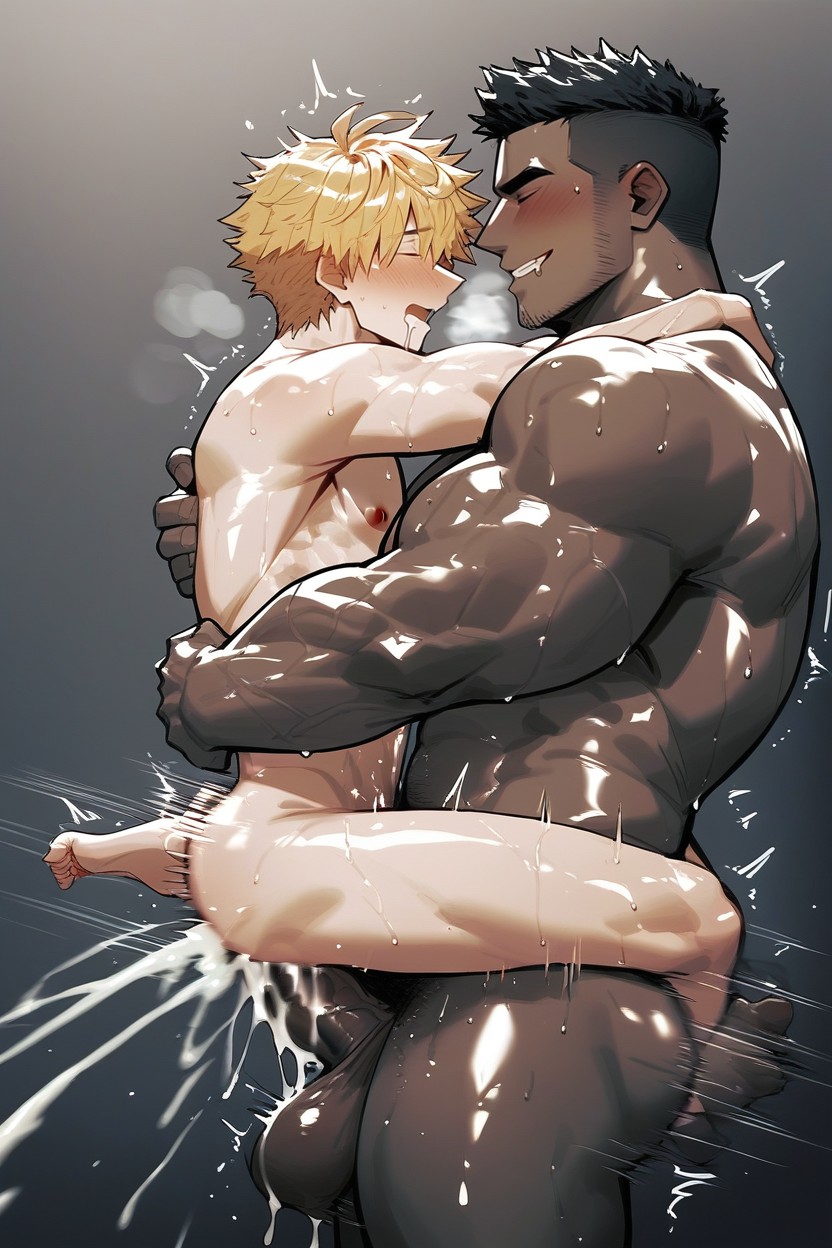 Precum Drooling, Effect Lines, Fair Skinned AI同性戀黃片