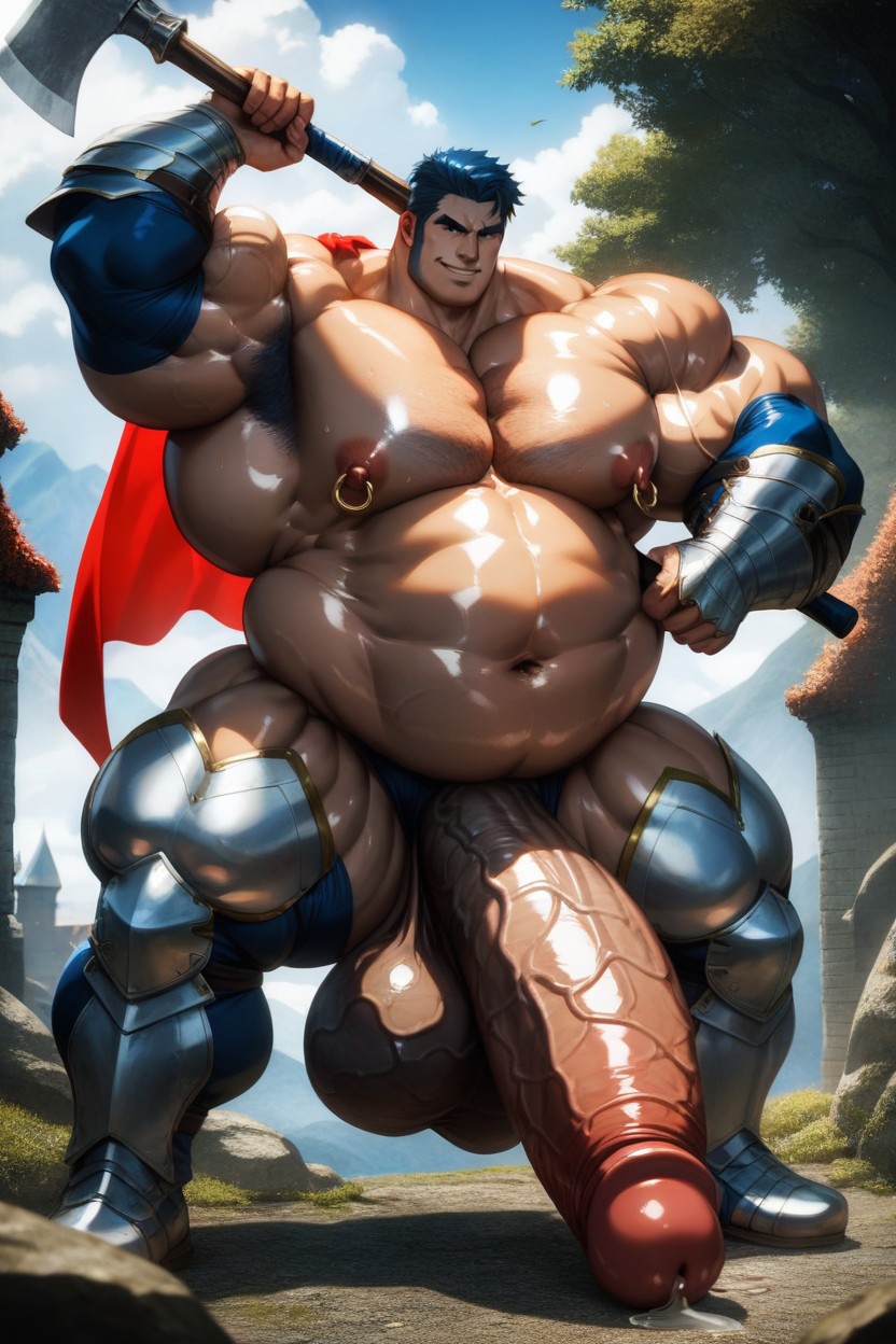超大肌肉, Dark Blue Armor With Gold Trim, 正常 AI同性戀黃片