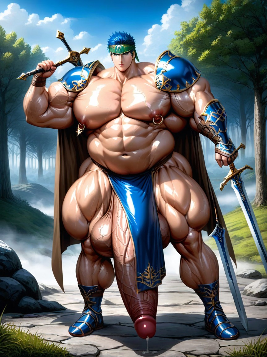 Extremely Large Ass, Hyper Pecs, Smooth Skin AI Gay Porn