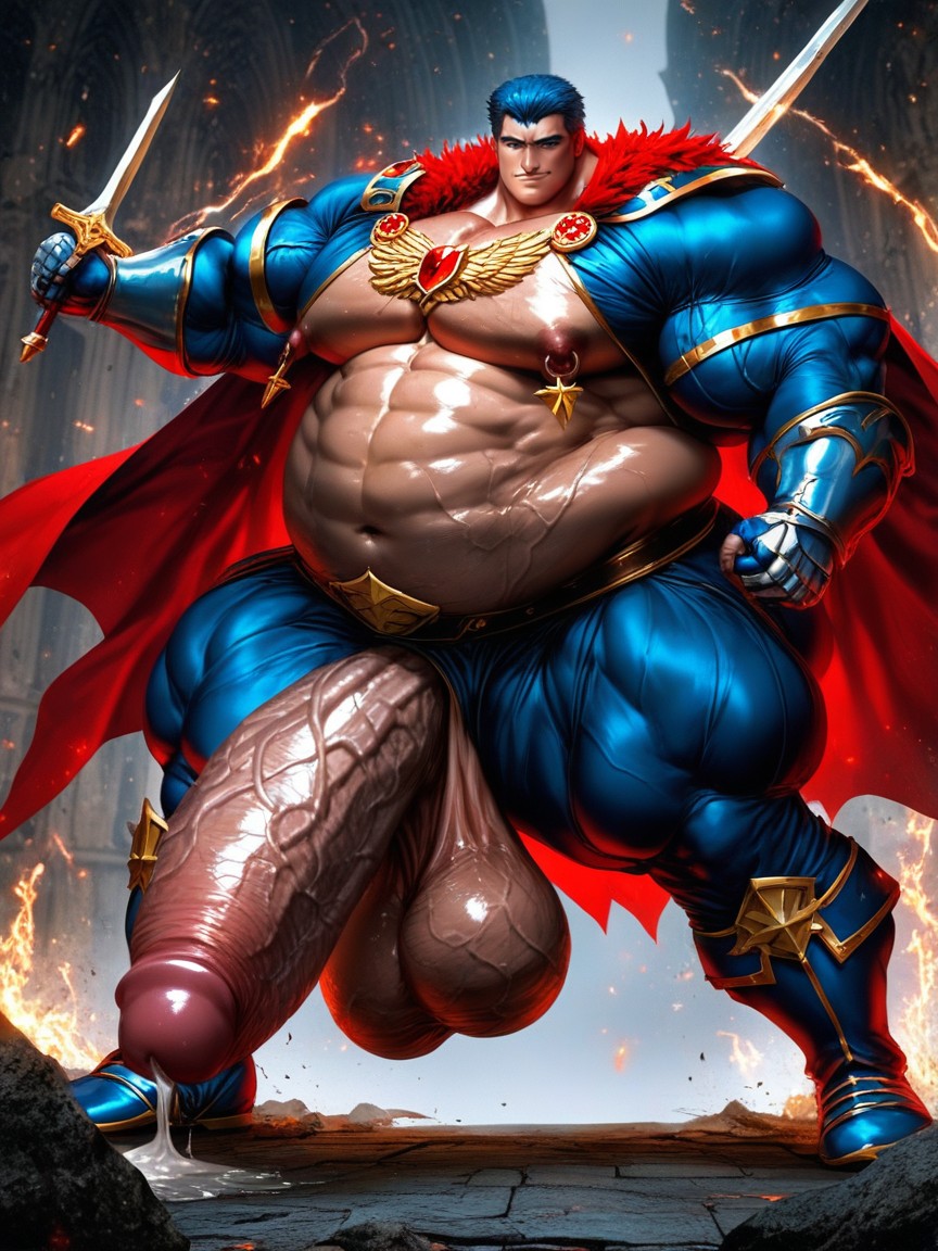 極端なボトムヘビー, Huge Bulky Muscles, Hyper Huge Veiny Testicles ゲイAIポルノ