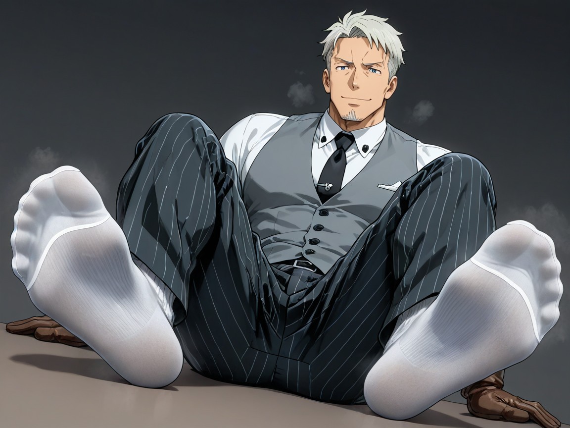 Aroused, Grey High Socks, Facial Very Hair 게이 AI 포르노