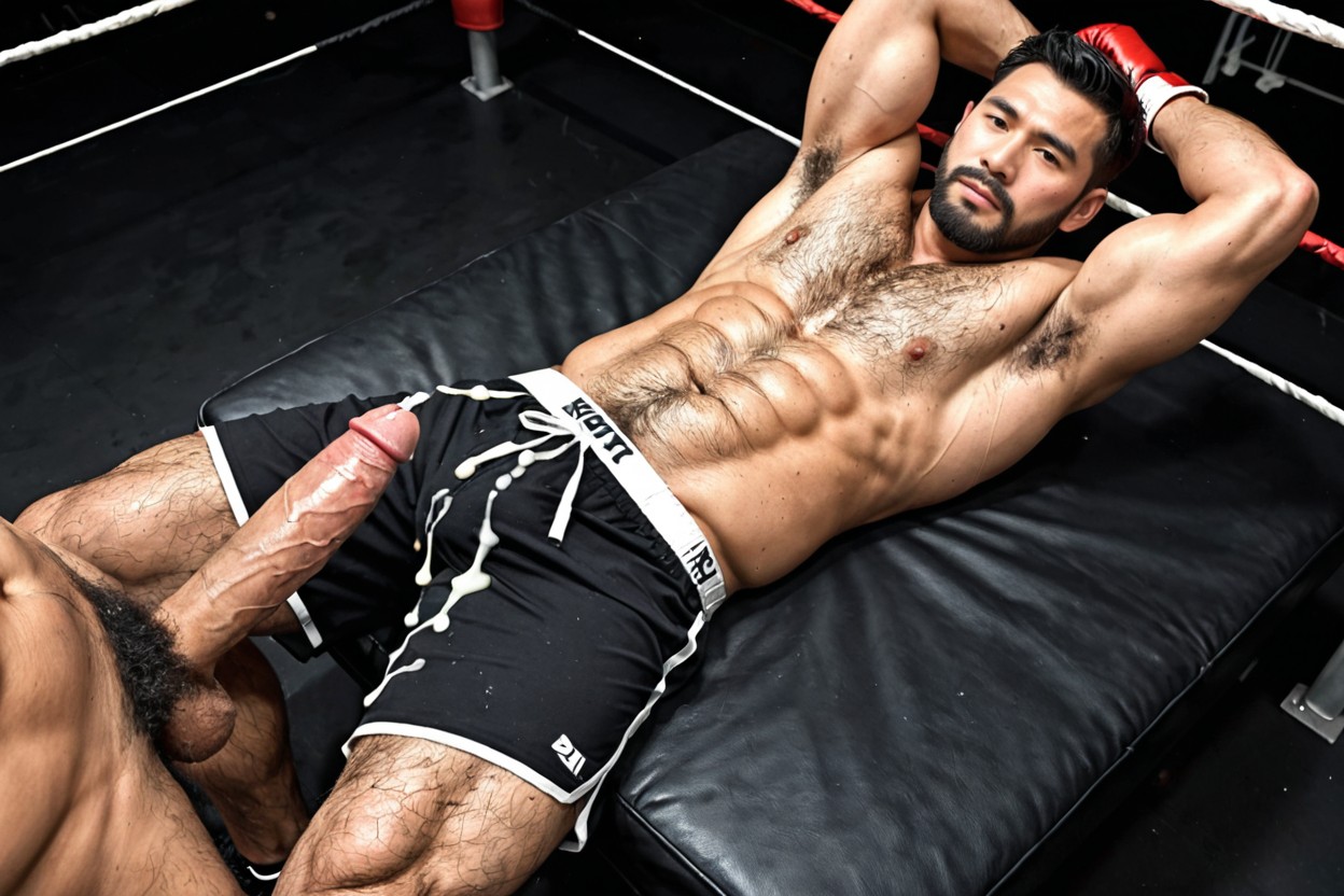 韓国人 , Vascularity, Naked Very Hairy Man ゲイAIポルノ