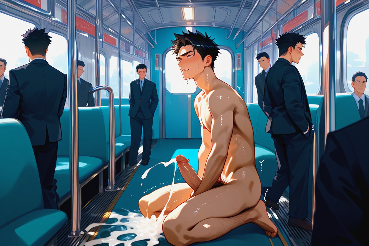 Dazed, Wet Skin, Fair Skinned AI Gay Porn