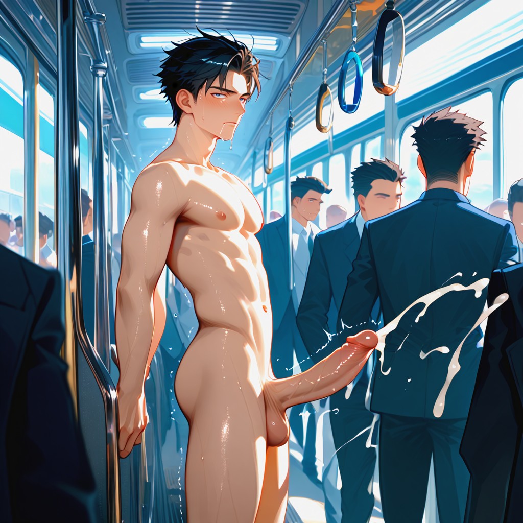 Trembling, Erect Nipples, Wide Shot ゲイAIポルノ