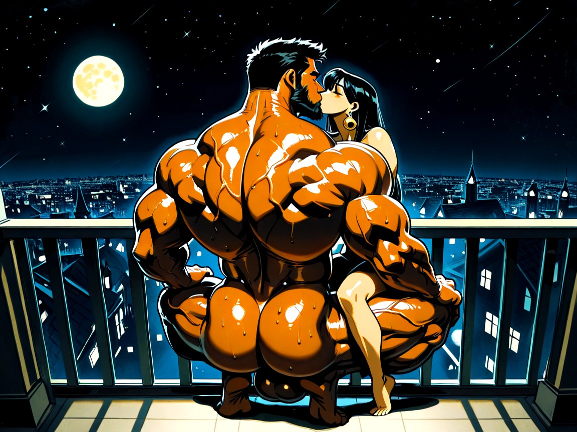 Squatting, Vascular Muscles, Handsome Porno IA Gay