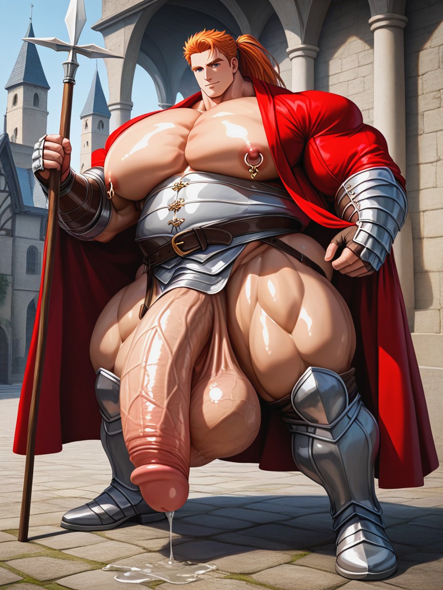 Extremely Wide Hips, Flaccid, Battle Pose Porno IA Gay