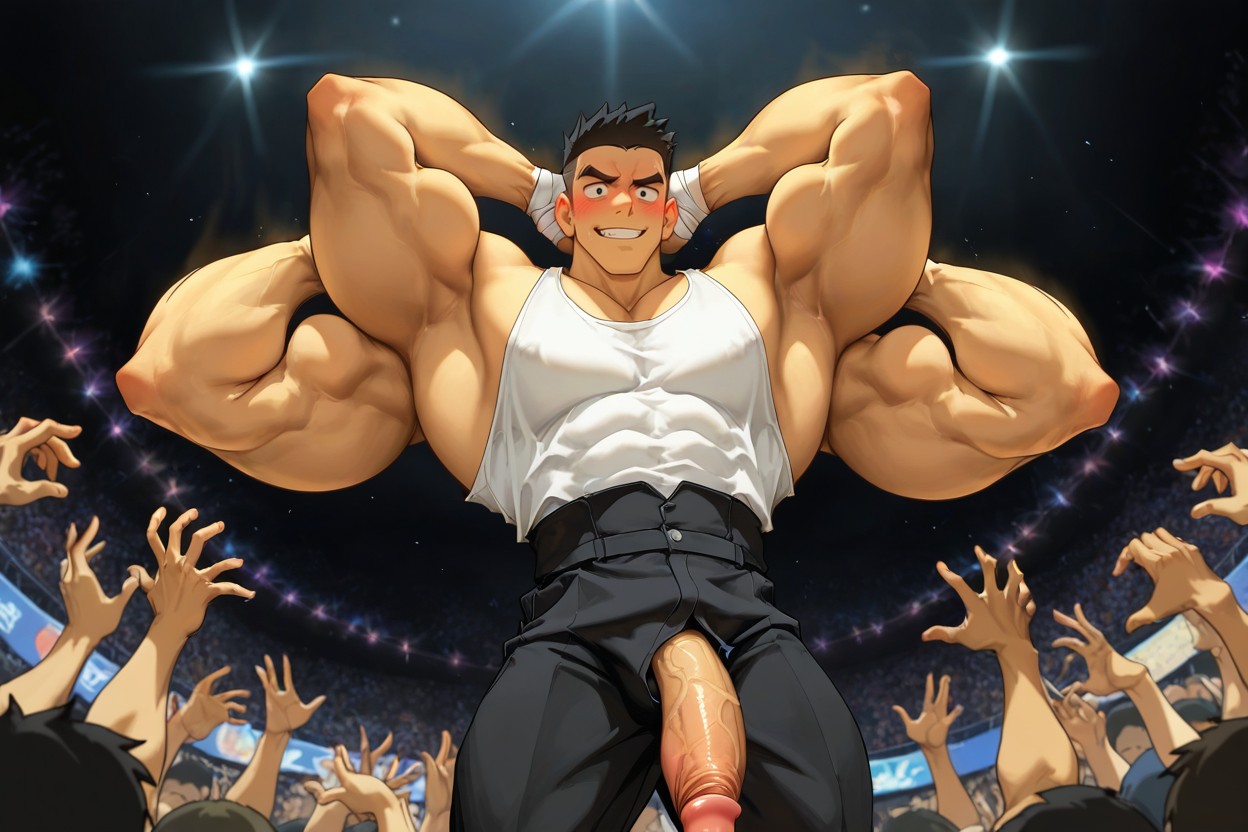 Ídolo K-pop, Cena De Multidão, Dutch Angle Pornografia gay com IA