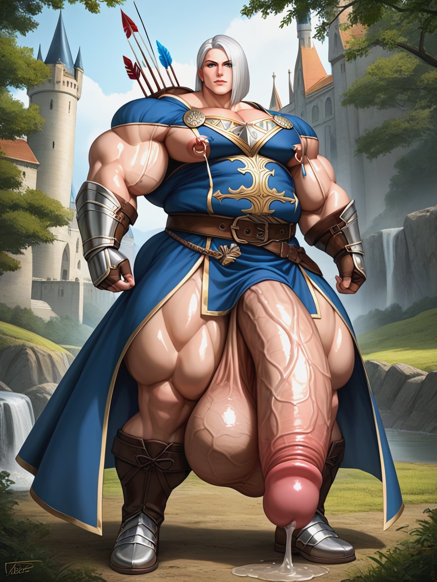 Extremely Thick Thighs, Masculine Chest, Extremely Large Bubble Butt AI同性戀黃片