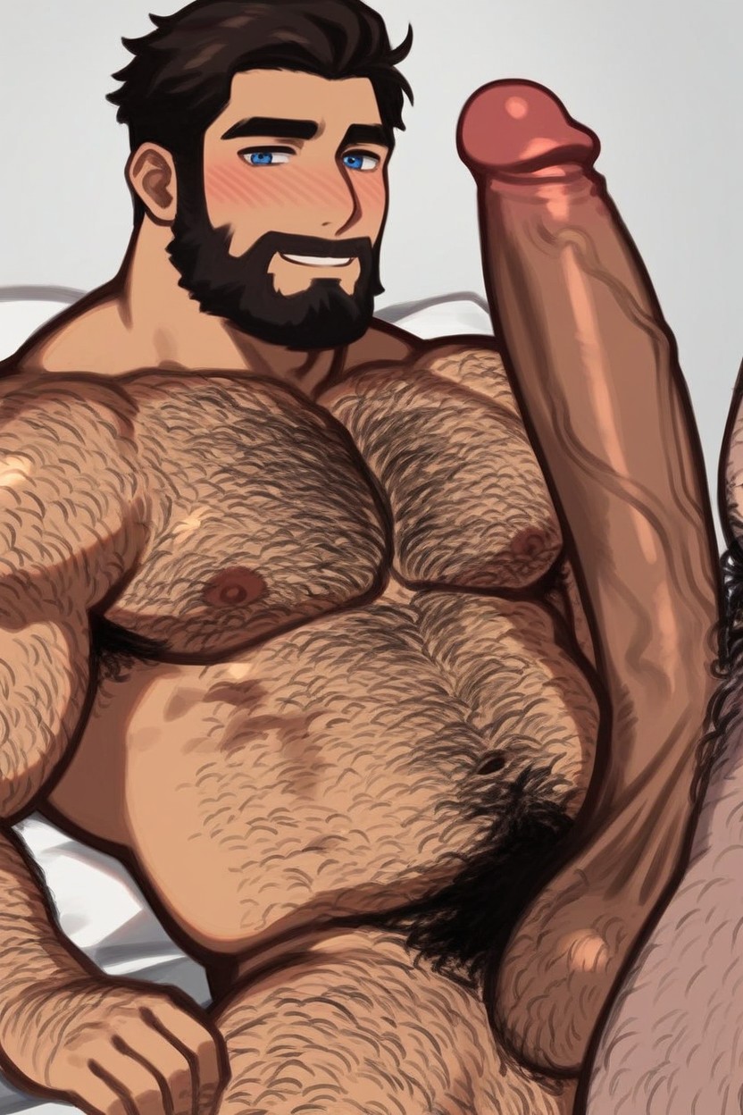 1人, 厚い, Bushy Hairy Balls ゲイAIポルノ