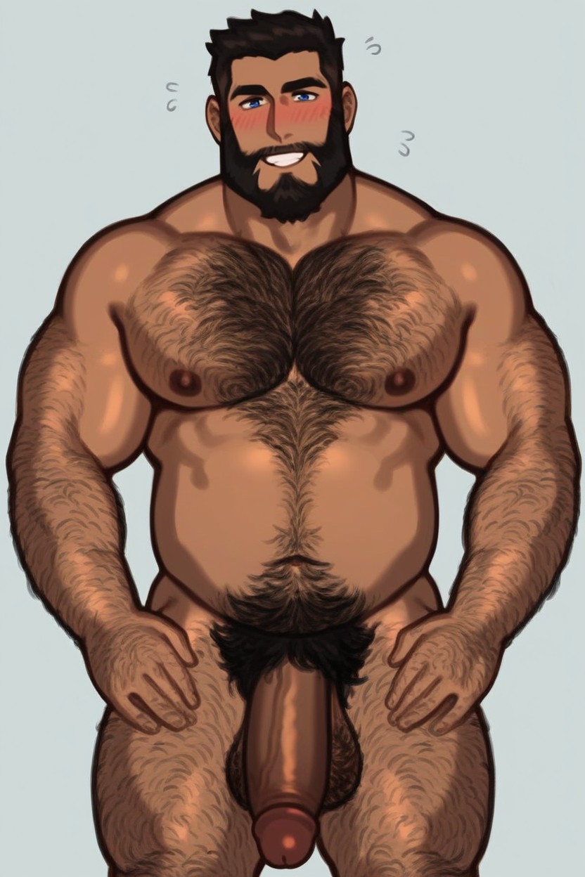 Excessive Hairy Chest, Erected Penis, 地鐵站 AI同性戀黃片